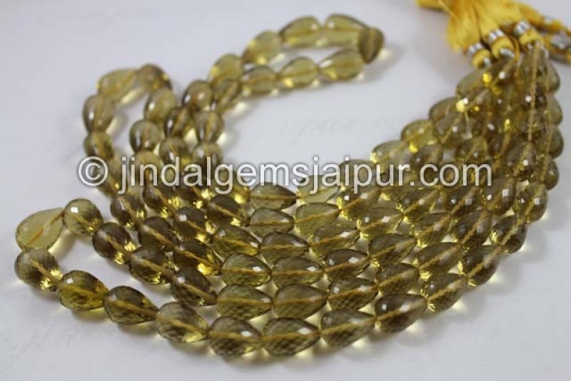 Honey Quartz Far Faceted Drops Beads